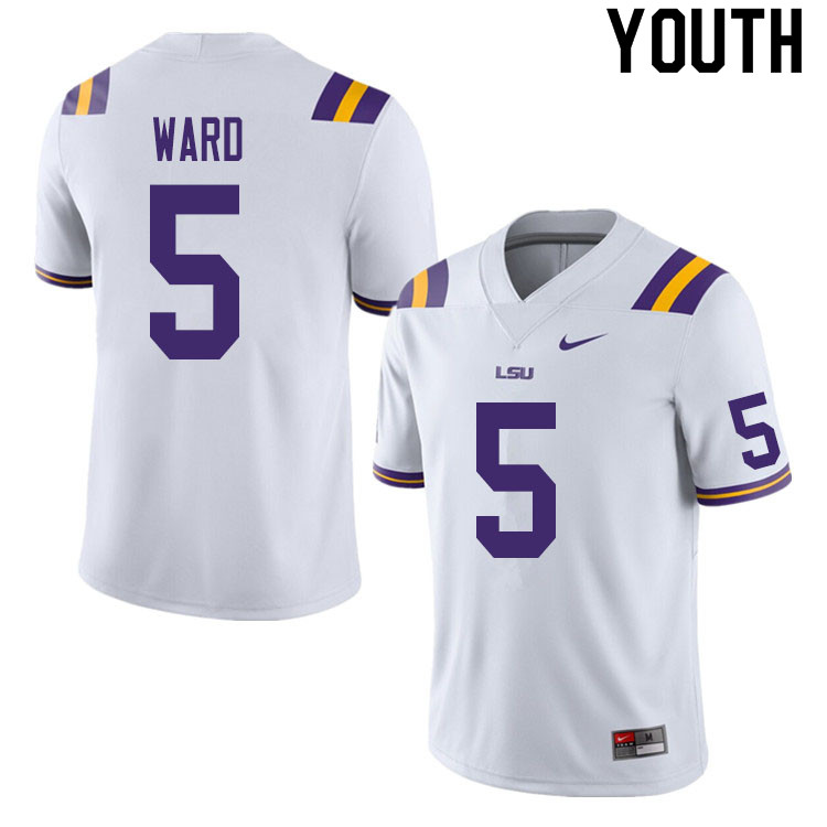 Youth #5 Jay Ward LSU Tigers College Football Jerseys Sale-White - Click Image to Close